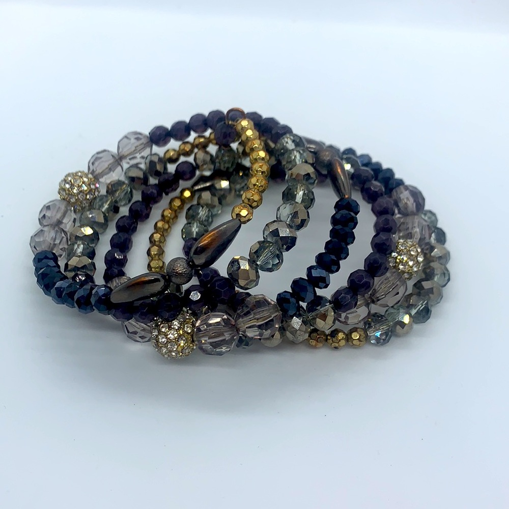Bohemian Beaded Multilayer wire Stackable Bracelet